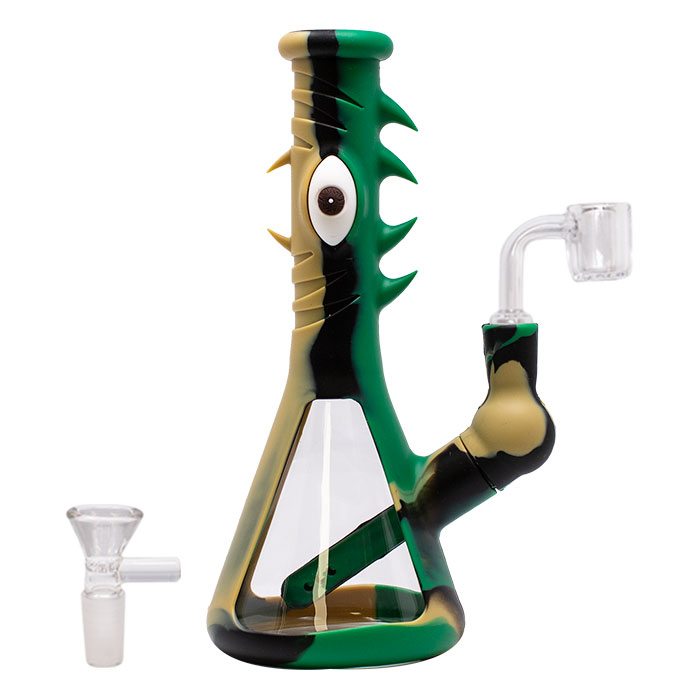 grey Silicone One Eye Monster 9 Inches Silicone Bong and Dab Rigs