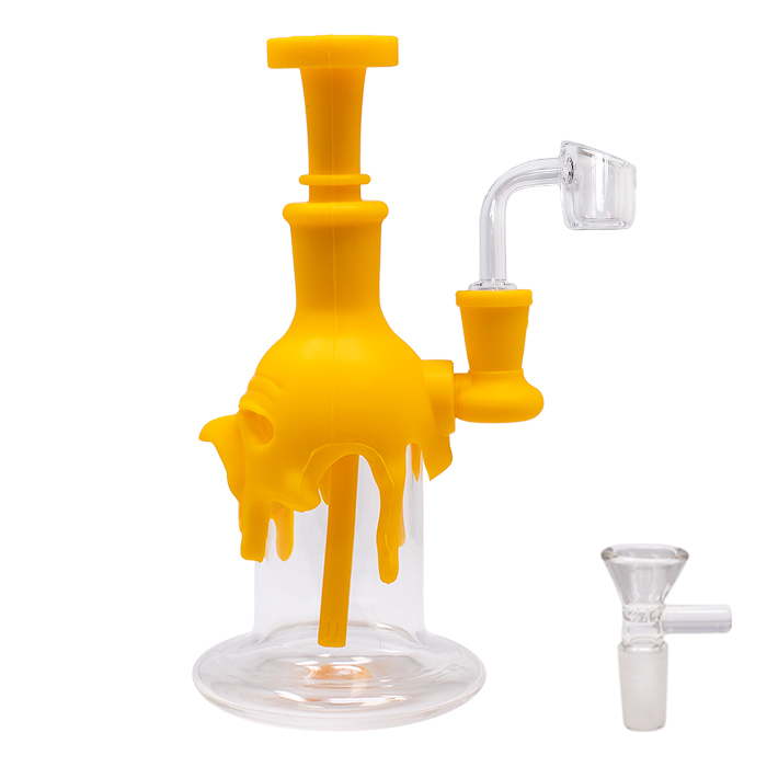 Yellow Woodpecker 8 Inches Silicone Bong and Dab Rigs