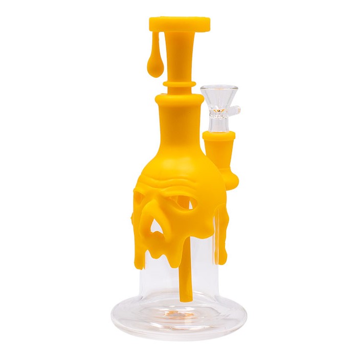 Yellow Woodpecker 8 Inches Silicone Bong and Dab Rigs