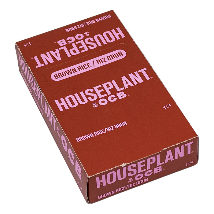 Houseplant by OCB Brown Rice 1 1-4 Rolling Papers Display of 24