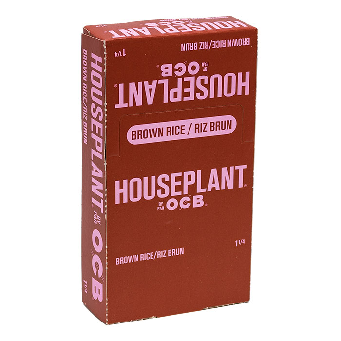 Houseplant by OCB Brown Rice 1 1-4 Rolling Papers Display of 24