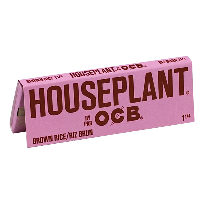 Houseplant by OCB Brown Rice 1 1-4 Rolling Papers Display of 24