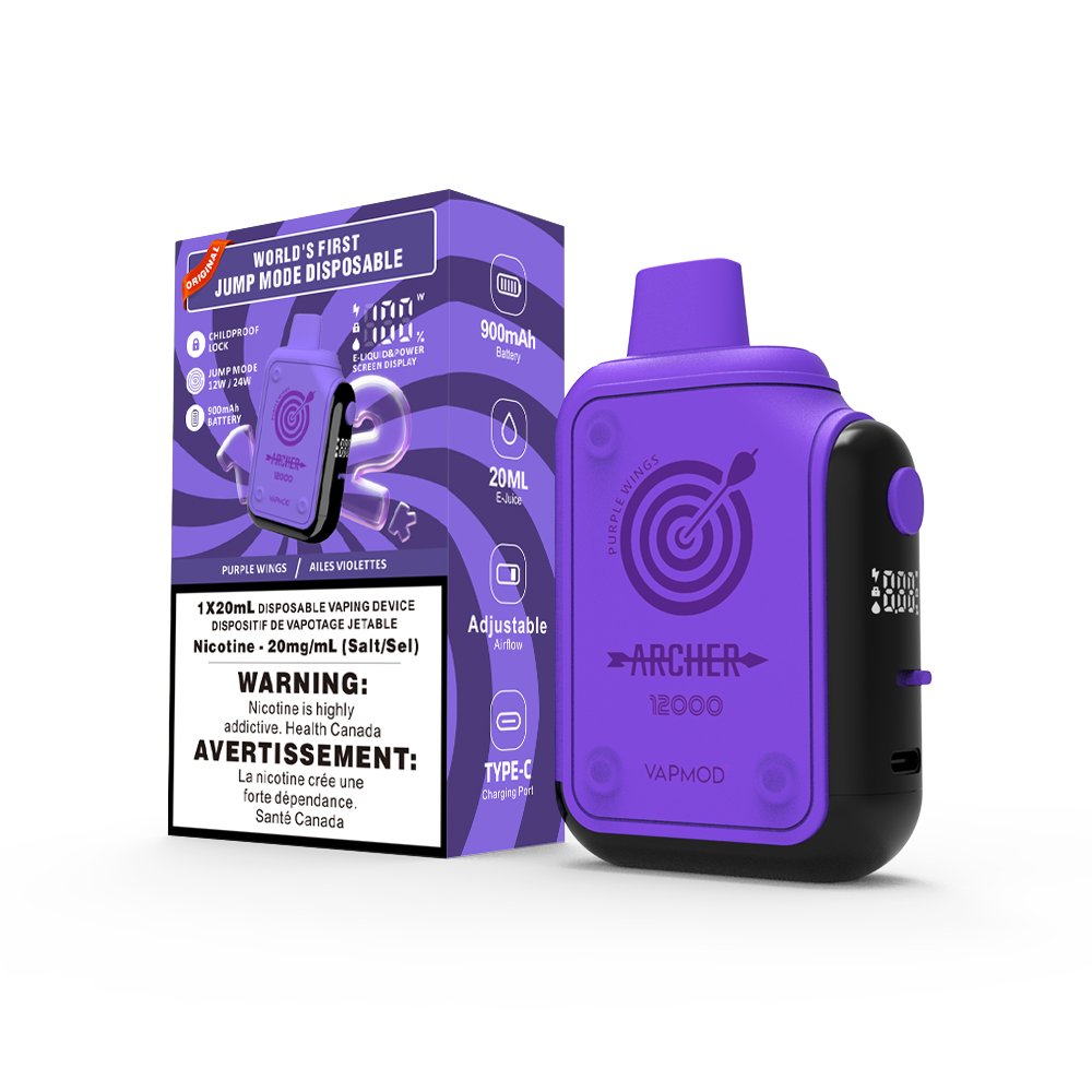 Purple Wings Vapmod Archer 12000 Puffs Disposable Vape Ct 5