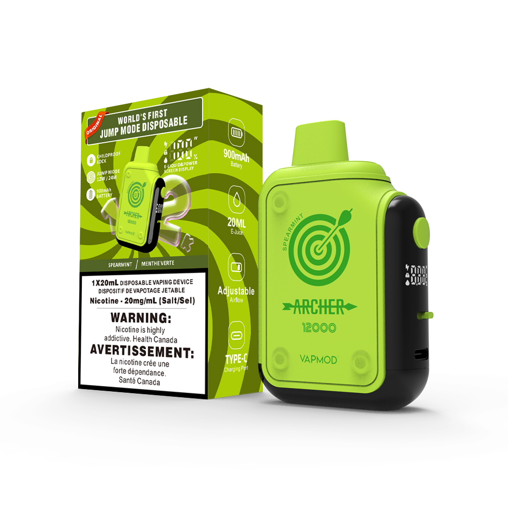 Spearmint Vapmod Archer 12000 Puffs Disposable Vape Ct 5