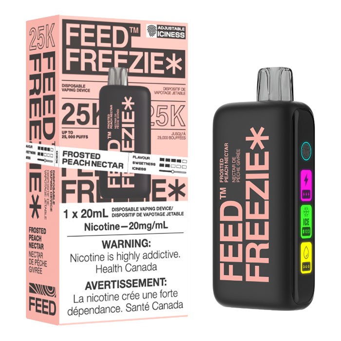 peach nectar Feed Freezie 25000 Puffs Disposable Vape Ct 3