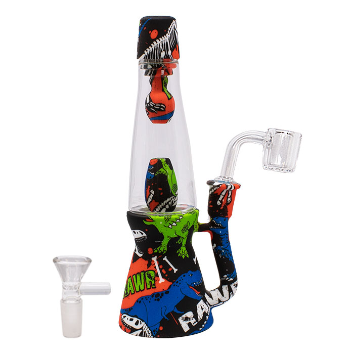 Blue Lava Lamp 9 Inches Silicone Bong And Dab Rigs