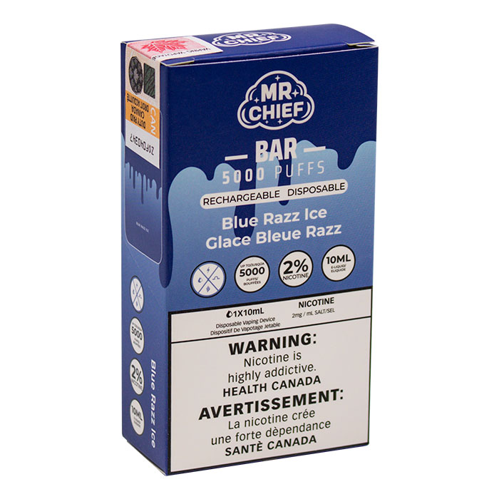 MR Chief Bar Blue Razz Ice 5000 Puffs Disposable Vape Ct-10