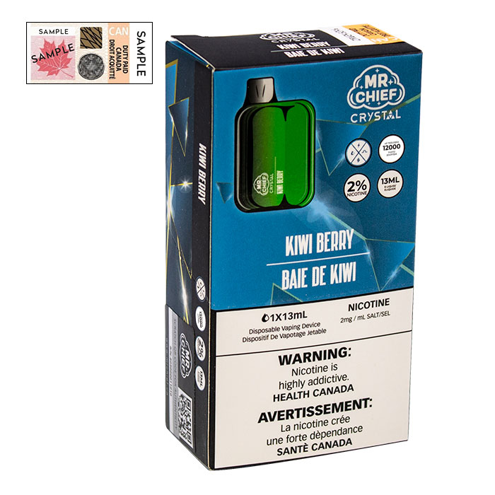 Crystal Kiwi Berry 12000 Puffs Disposable Vape By Mr. Chief Ct 10