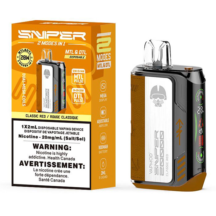 BC Compliance-Classic Red Sniper Disposable Vape Ct 5 By Vapmod