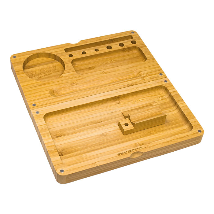 RAW Bamboo Backflip Rolling Tray With Magnet