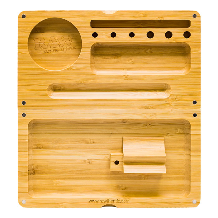 RAW Bamboo Backflip Rolling Tray With Magnet