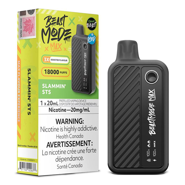 (Stamped) Slammin STS Beast Mode Max 18000 Puffs Disposable Vape Ct 5