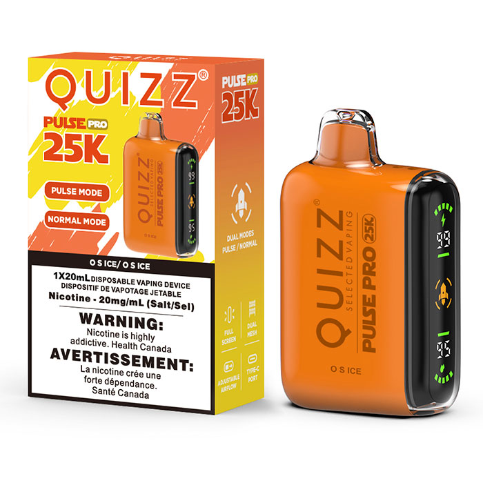 OS Ice Quizz Pulse Pro 25000 Puffs Disposable Vape Ct 10