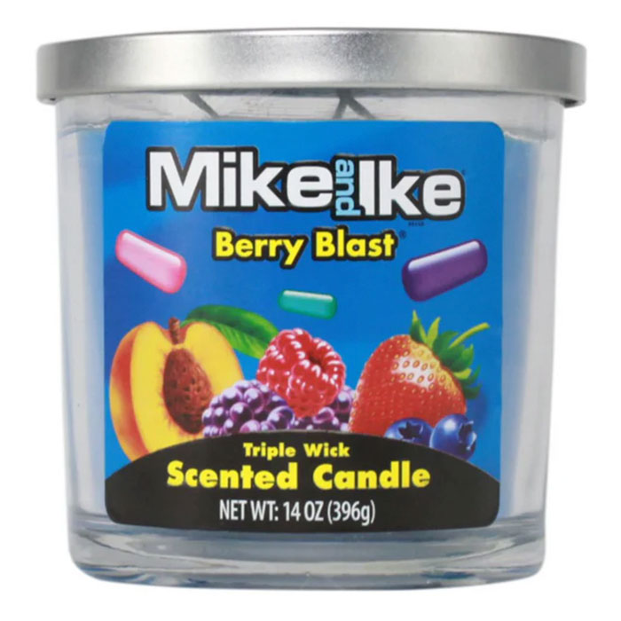 Mike and Ike Berry Blast Triple Wick Scented Candle