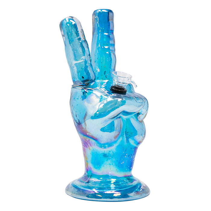 Light Blue Victory 10 Inches Metallic Glass Bong