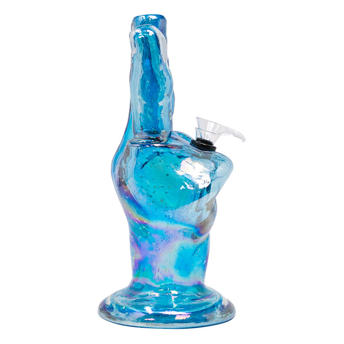 Light Blue Victory 10 Inches Metallic Glass Bong