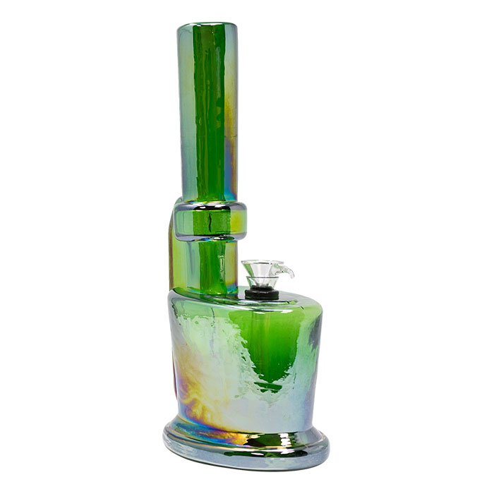  Green Gravy Boat 11 Inches Metallic Glass Bong 