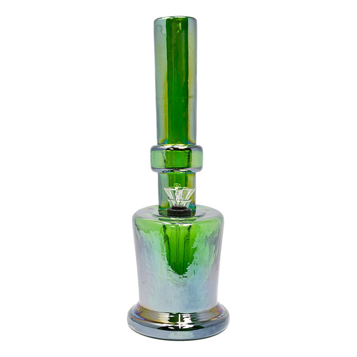  Green Gravy Boat 11 Inches Metallic Glass Bong 