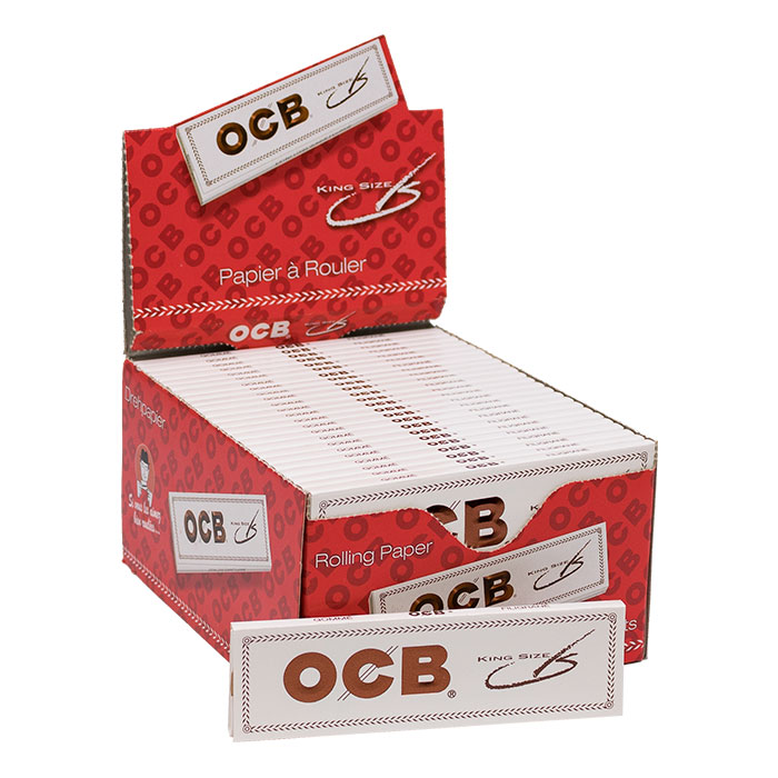 OCB White King Size Rolling Paper Display Of 50