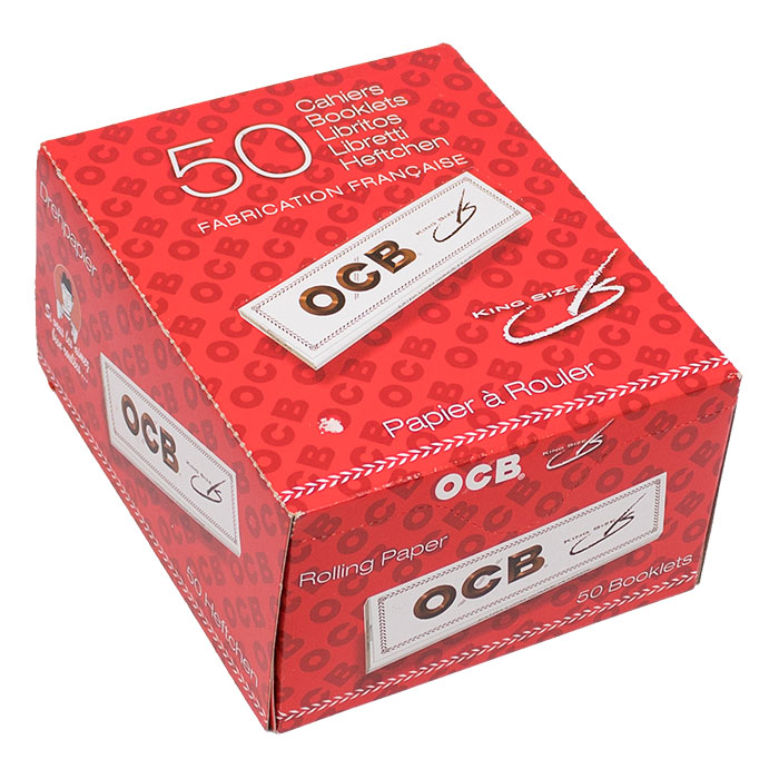 OCB White King Size Rolling Paper Display Of 50