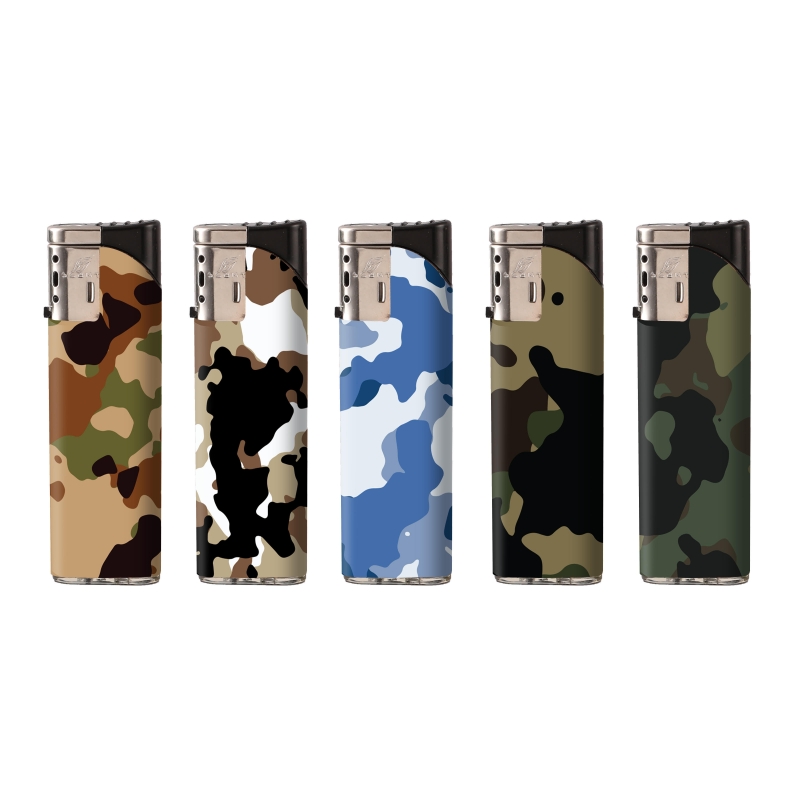 Duco Slant Torch Deluxe Windproof Camouflage II Series Lighter Display Of 50