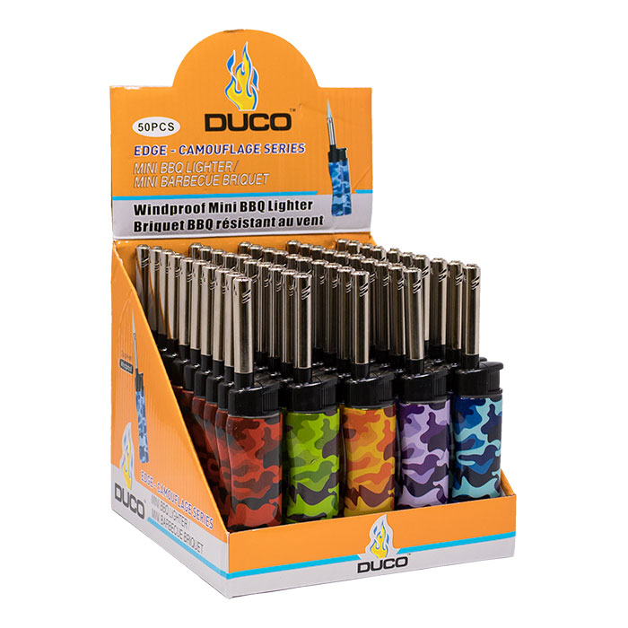 Duco Edge Camouflage Series Mini BBQ Lighters Display of 50