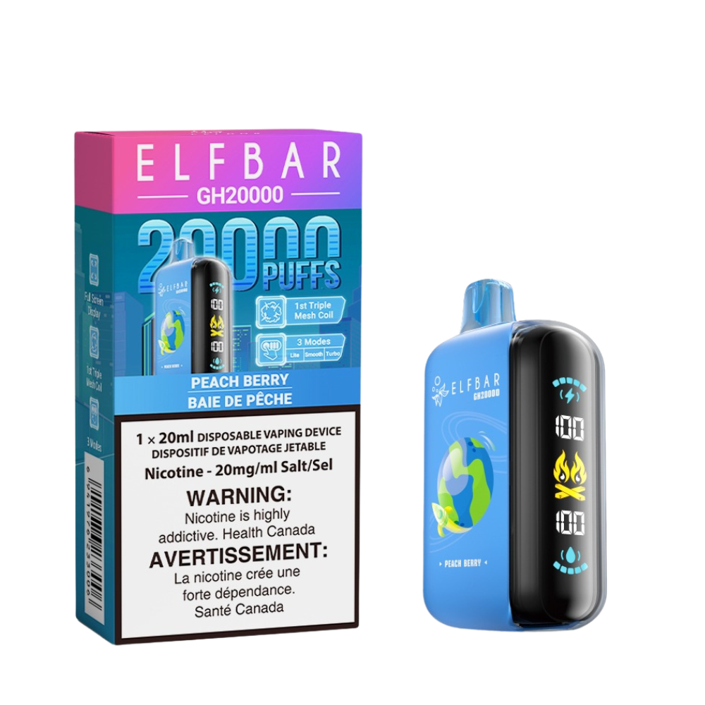 (Stamped) Peach Berry Elfbar GH20000 Puffs Disposable Vape Ct-5