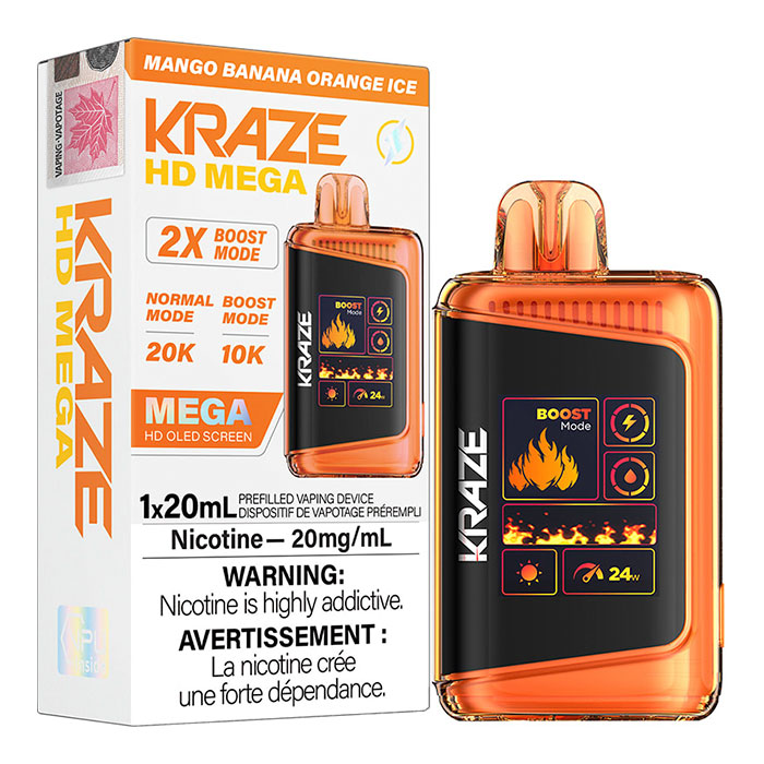 Mango Banana Kraze HD Mega 20000 Puffs Disposable Vape Ct 5