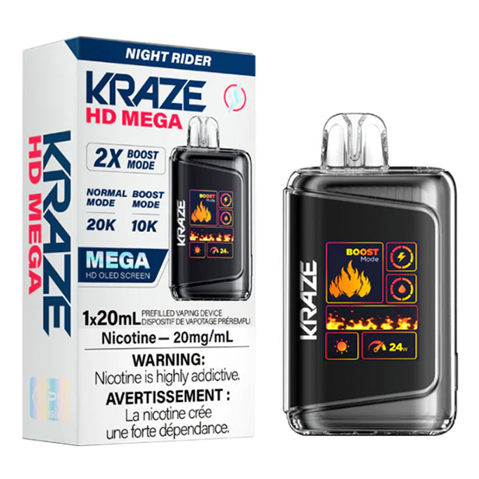 Night Rider Kraze HD Mega 20000 Puffs Disposable Vape Ct 5