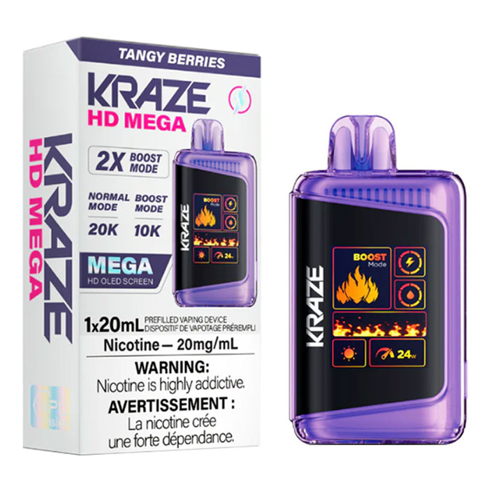 Tangy Berries Kraze HD Mega 20000 Puffs Disposable Vape Ct 5