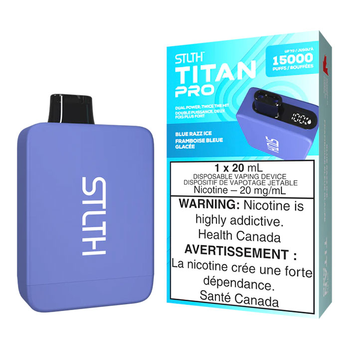 (Stamped) Blue Razz Ice Stlth Titan 15000 Puffs Disposable Vape Ct 5