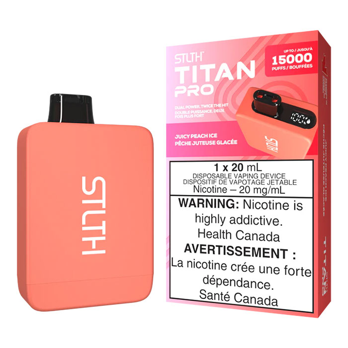 (Stamped) Juicy Peach Ice Stlth Titan 15000 Puffs Disposable Vape Ct 5