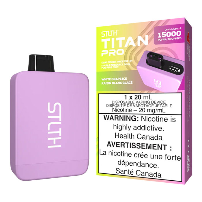 (Stamped) White Grape Ice Stlth Titan 15000 Puffs Disposable Vape Ct 5