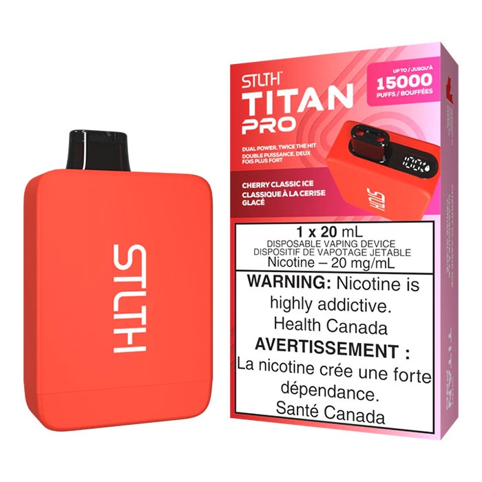 (Stamped) Cherry Classic Ice Stlth Titan 15000 Puffs Disposable Vape Ct 5