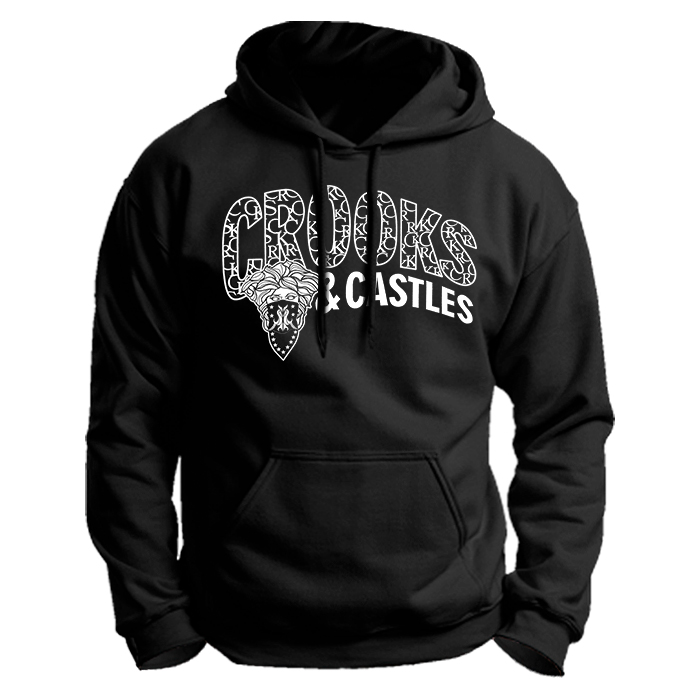 White Crooks & Castles Medusa Bandana Black Unisex Hoodie