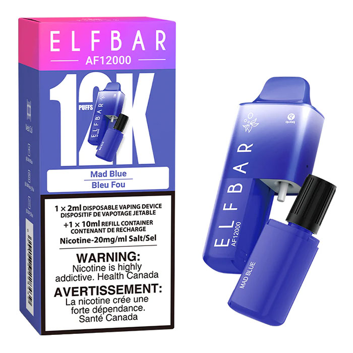 BC-Compliance Mad Blue Elfbar AF12000 Disposable Vape Ct 5