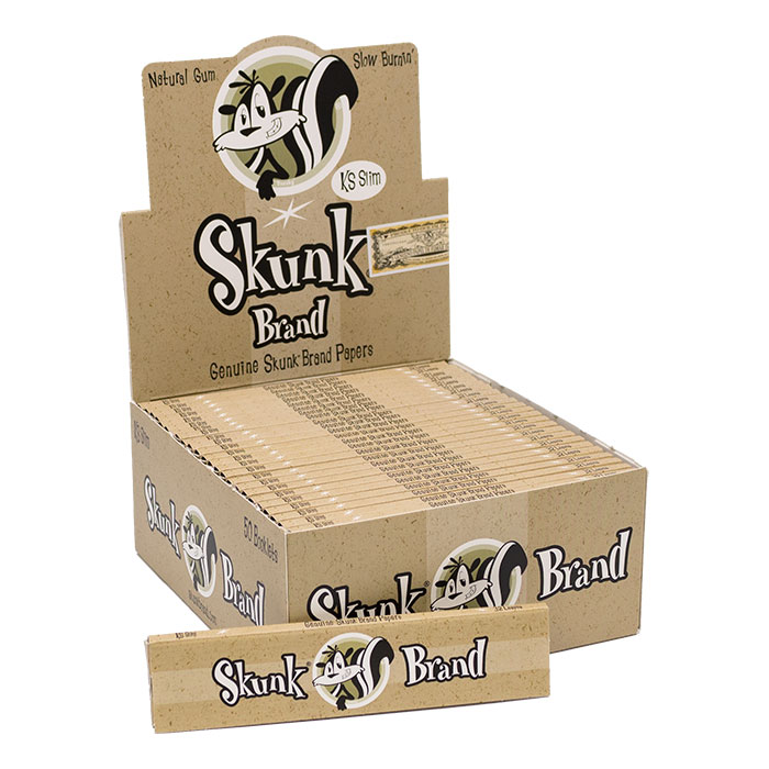 Skunk Slow Burning King Size Slim Rolling Paper Display of 50