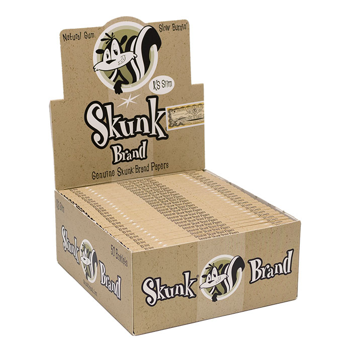 Skunk Slow Burning King Size Slim Rolling Paper Display of 50