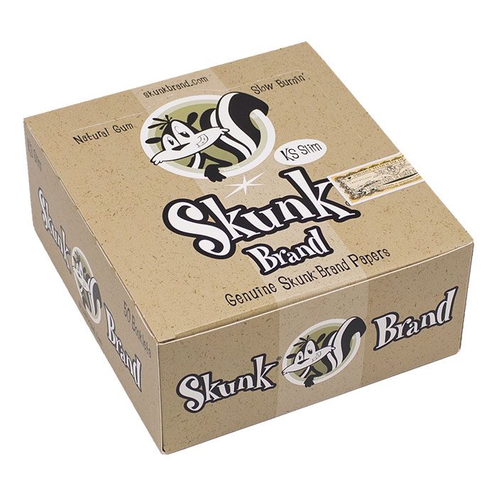 Skunk Slow Burning King Size Slim Rolling Paper Display of 50