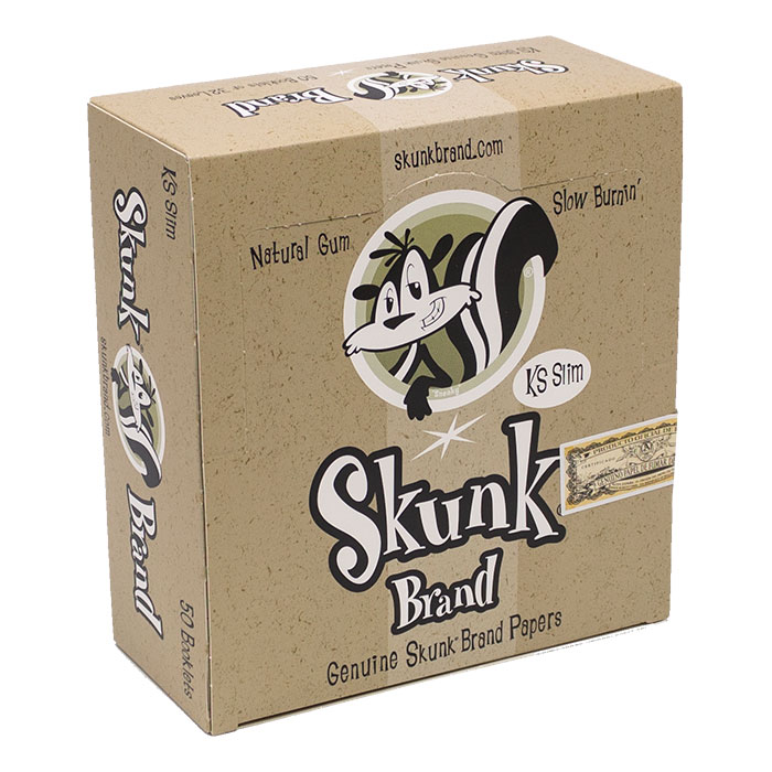 Skunk Slow Burning King Size Slim Rolling Paper Display of 50