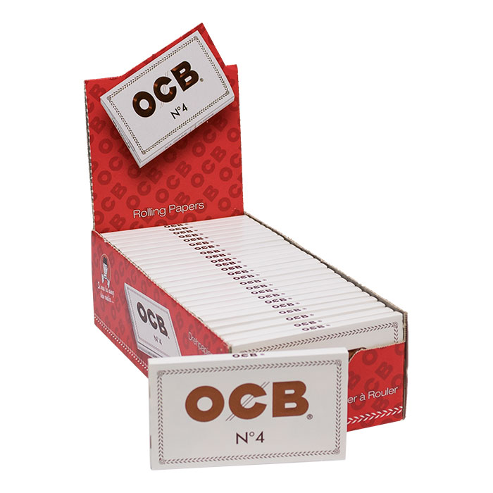 OCB White N4 Double Wide Rolling Papers Display of 25