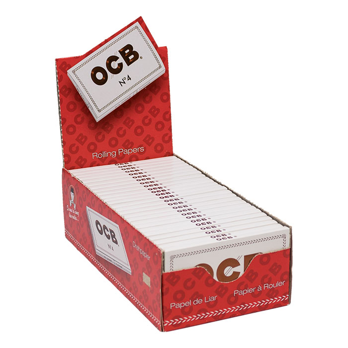 OCB White N4 Double Wide Rolling Papers Display of 25