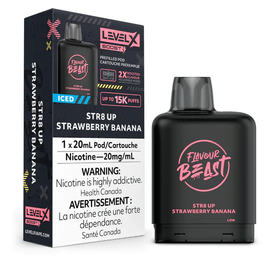 Blazin Banana Blackberry Flavour Beast 25000 Puffs Level X Boost G2 Pods Ct 6