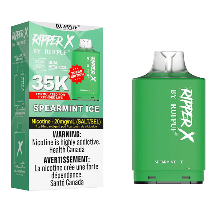 Spearmint Ice Ripper X Turbo 35000 Puffs Pod Ct 5