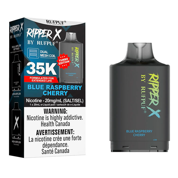 Blue Raspberry Cherry Ripper X Turbo 35000 Puffs Pod Ct 5