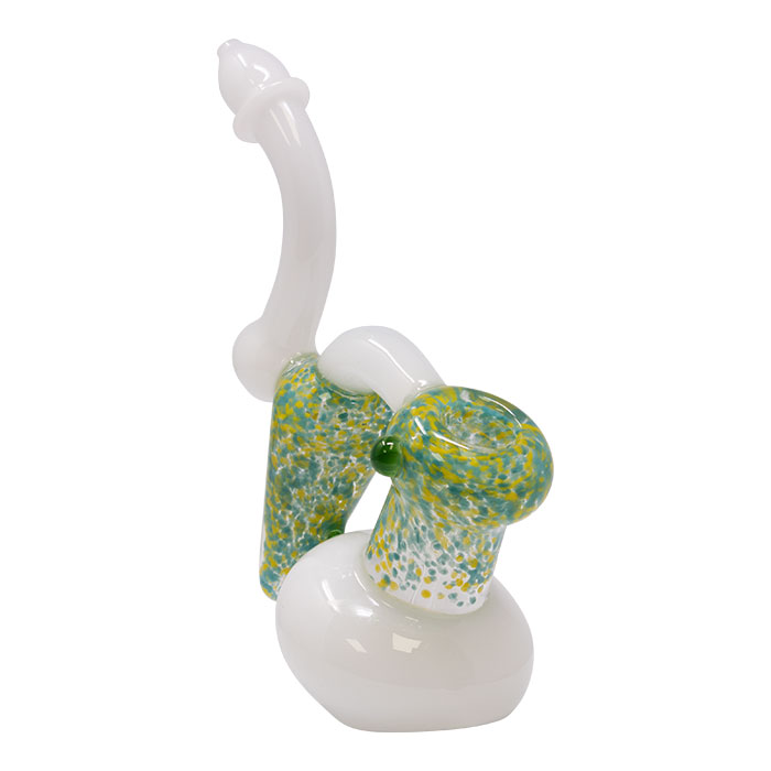 White Double Chamber Glass Bubbler