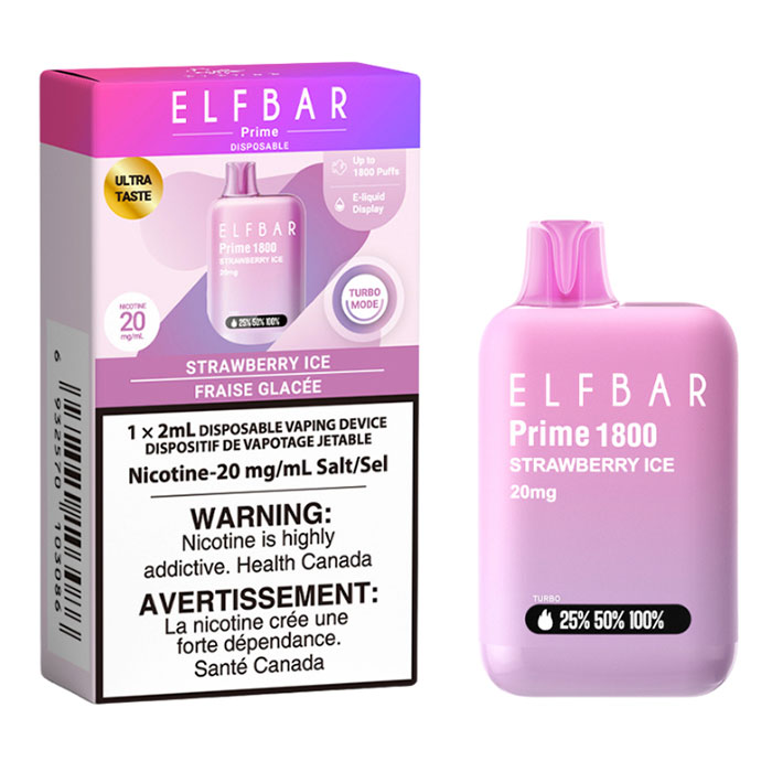 Strawberry Ice Elfbar Prime 1800 Disposable Vape Ct-5