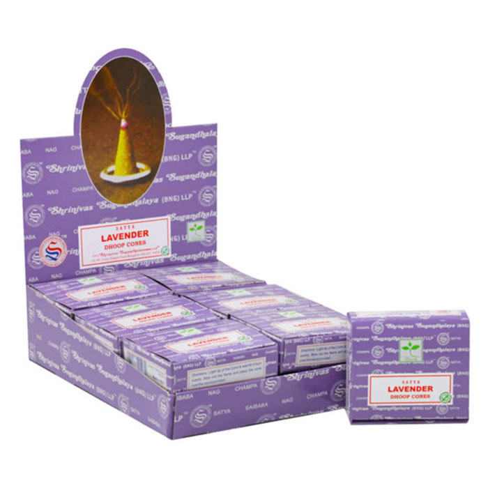 Satya French Lavender Dhoop Cone Display Of 12