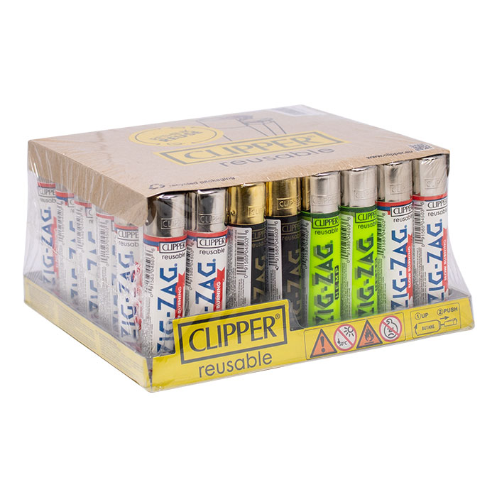 Clipper Classic Zig-Zag Lighters Display Of 48