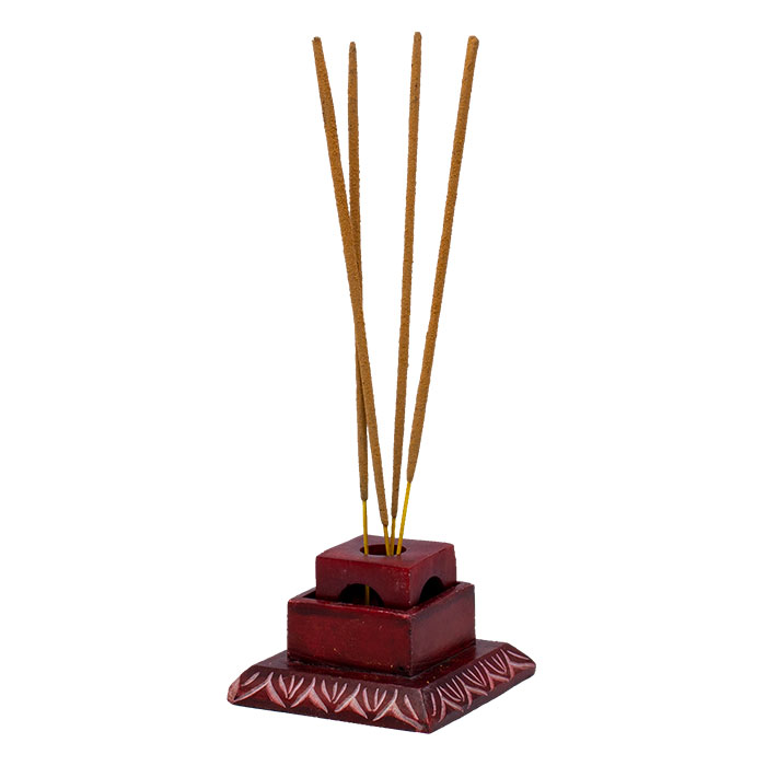 Rasta 11 Inches Soapstone Square Tower Incense Holder